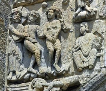 Adam and Eve on the Puerta de las Platerias.