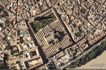 Aerial view of the Mezquita de Cordoba.