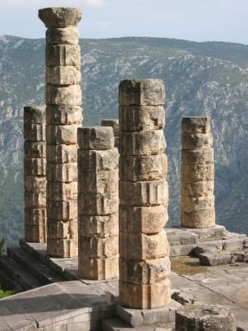 Surviving columns of the Temple of Apollo.