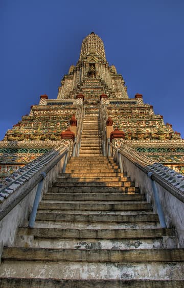 Stairway up the main chedi of Wat Arun.