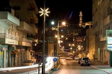 Christmas lights in Bethlehem.