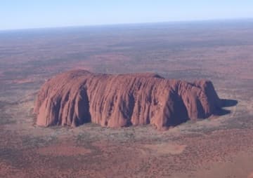 Aerial view of Uluru.