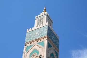 Top of the minaret, beautifully decorated in traditional Andalusian style.
