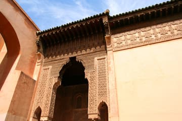 Carved doorway in the Saadian Tombs, Marrakesh, Morocco.