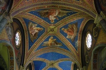 The starry blue vault of the nave.