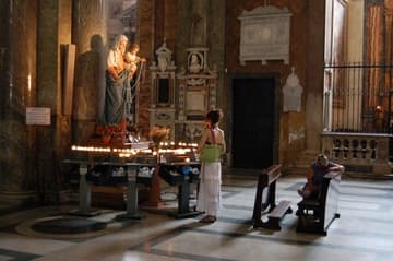 Shrine to the Virgin Mary in one of many Rome basilicas dedicated to her.