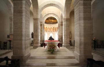 Center of the oratory beneath the tower, looking east.