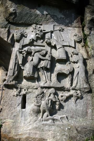 Relief carved by Externsteine monks.