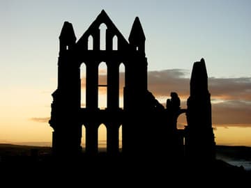 Whitby Abbey becomes even more atmospheric at sunset.