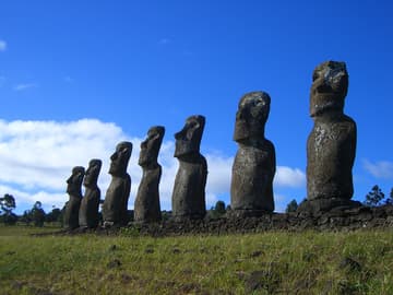 Moai of Ahu Akivi.