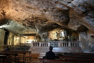The holy grotto where St. Michael is said to have appeared.