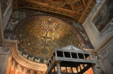 12th-century apse mosaic in the upper church.