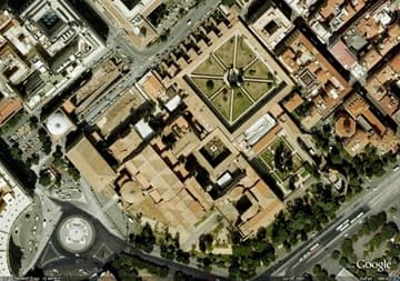 Aerial view of Santa Maria degli Angeli in Rome.