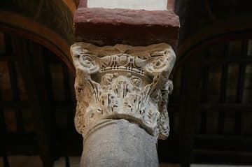 Capital in the nave, either ancient Roman or medieval.