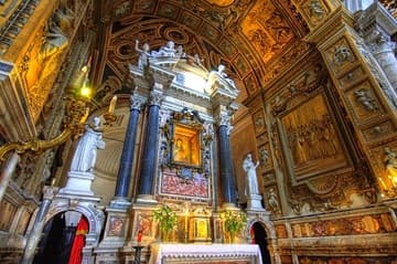 High altar with 14th-century Madonna del Popolo.
