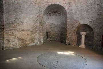 Interior of the small baptistery, looking southwest.