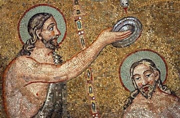 Detail of the Baptism of Christ mosaic.