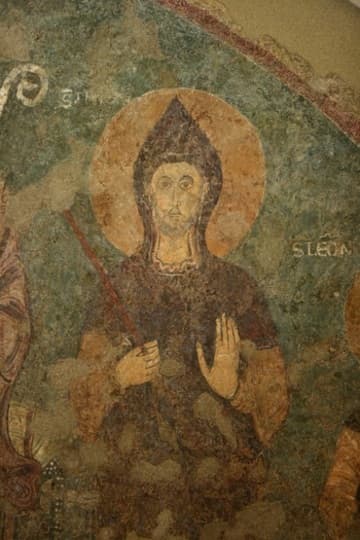 Medieval fresco in the abbey museum.