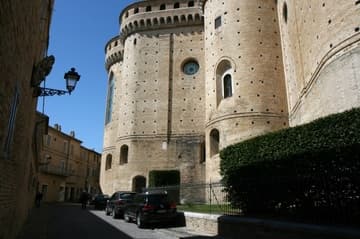 South transept of the Basilica della Santa Casa in Loreto. View from the east. It looks like a fortress because it is - the church incorporates a 14th-century castle.