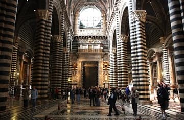Interior of Siena Duomo, looking west.