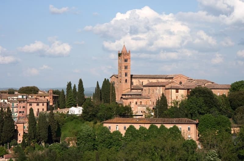 View from the south. Santa Maria dei Servi, Siena, Italy.