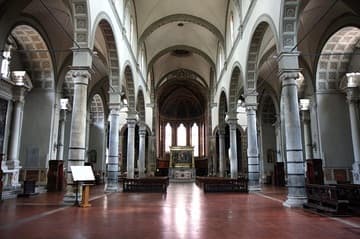 Nave looking east, 13th century. Santa Maria dei Servi, Siena, Italy.