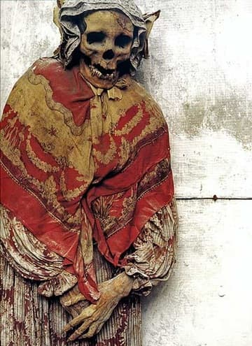The alarming cover of a book on the Palermo catacombs.