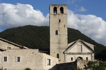 Romanesque facade and tower of San Ponziano.