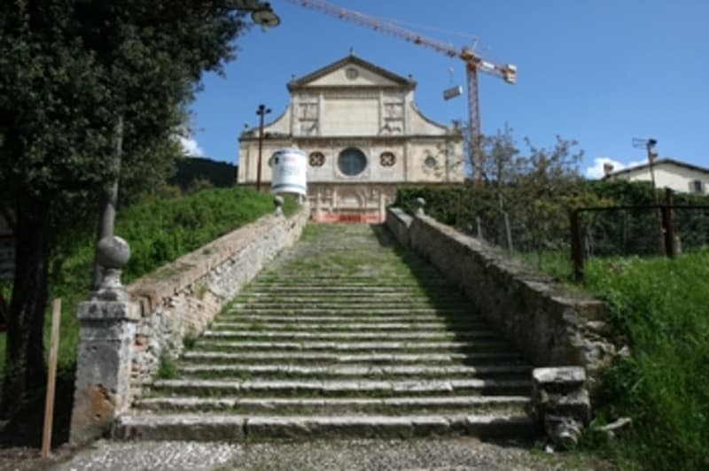 View of San Pietro from the stairs below.