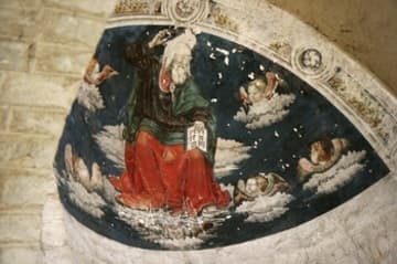 Apse fresco of God the Father with angels.