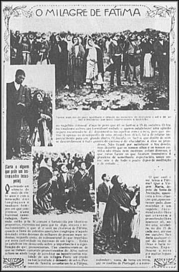Newspaper reporting the Great Sun Miracle of 1917. Public domain.