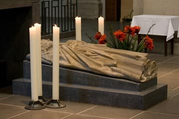 Effigy of St. Matthias over his tomb.