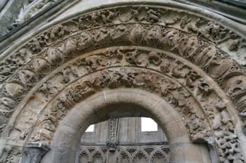 Richly sculpted south portal of the Lady Chapel.