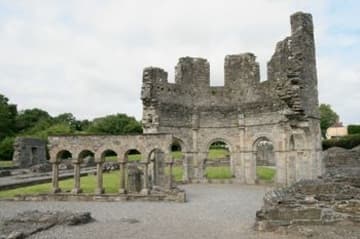 View of the lavabo and cloister from the south.