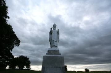 Statue of St. Patrick, who visited the kings at Tara in the 430s.