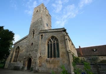 West front, with Saxon tower in the center.