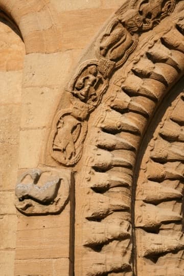 Detail of left side of the west door.