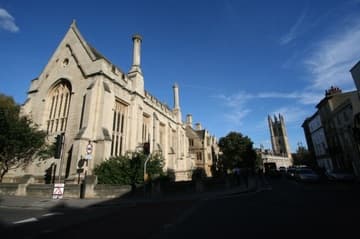The library (and bell tower in the distance) from High Street.