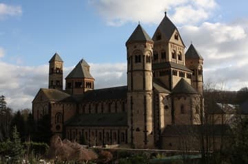 The magnificent Romanesque church of Maria Laach from the northwest.