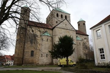 East choir and transept of the double-ended church.