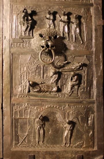 Right panel detail of Bernward's Door.