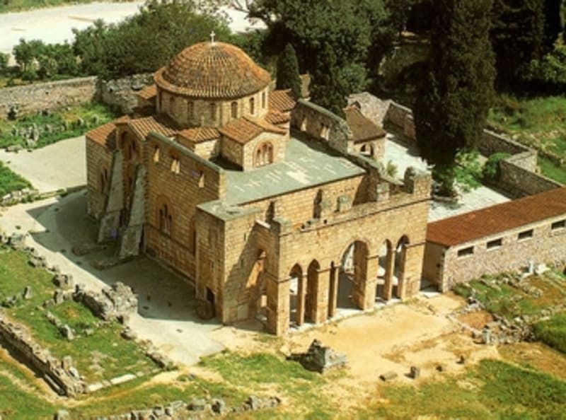 Aerial view of Daphni Monastery.