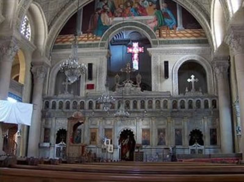 Inside St. Mark's Coptic Orthodox Cathedral in Alexandria.