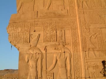 Horus and Sobek, the double honorees of the temple.