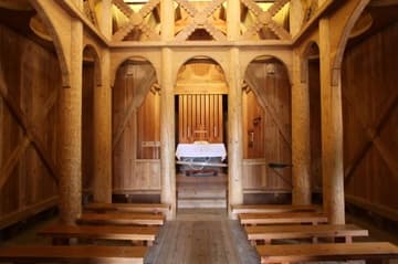 Located on the western outskirts of Rapid City, South Dakota, the Chapel in the Hills is a full-scale replica of the 12th-century Borgund Stave Church in Norway. It was built in 1969 by a local benefactor and is associated with the Evangelical Lutheran Church of America. Worship services are held here every evening in the summer.