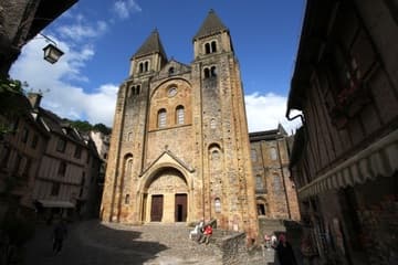 West front of the 12th-century Abbey Church of St. Foy.