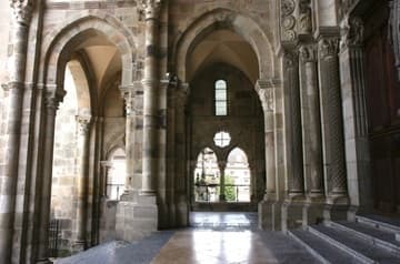 Inside the narthex, looking north. The famed west portal is on the right.