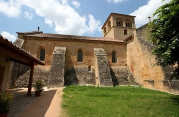 South exterior with buttressing. 11th century. Iguerande Church, Burgundy, France.