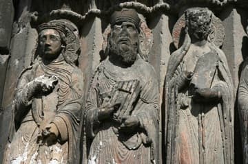 Romanesque sculptures on the west portal.