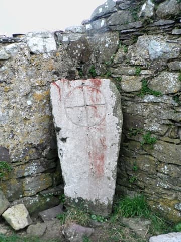 Slab inscribed with a Celtic cross.